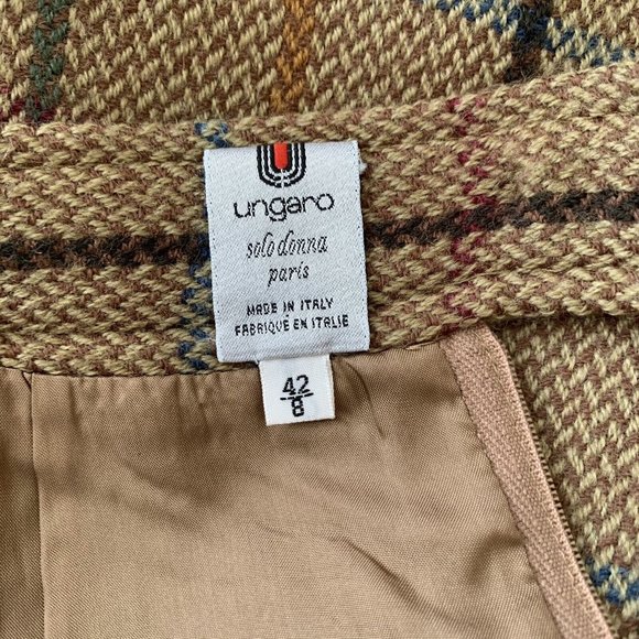 80's Pleated Wool Preppy School Girl Skirt by Emanuel Ungaro